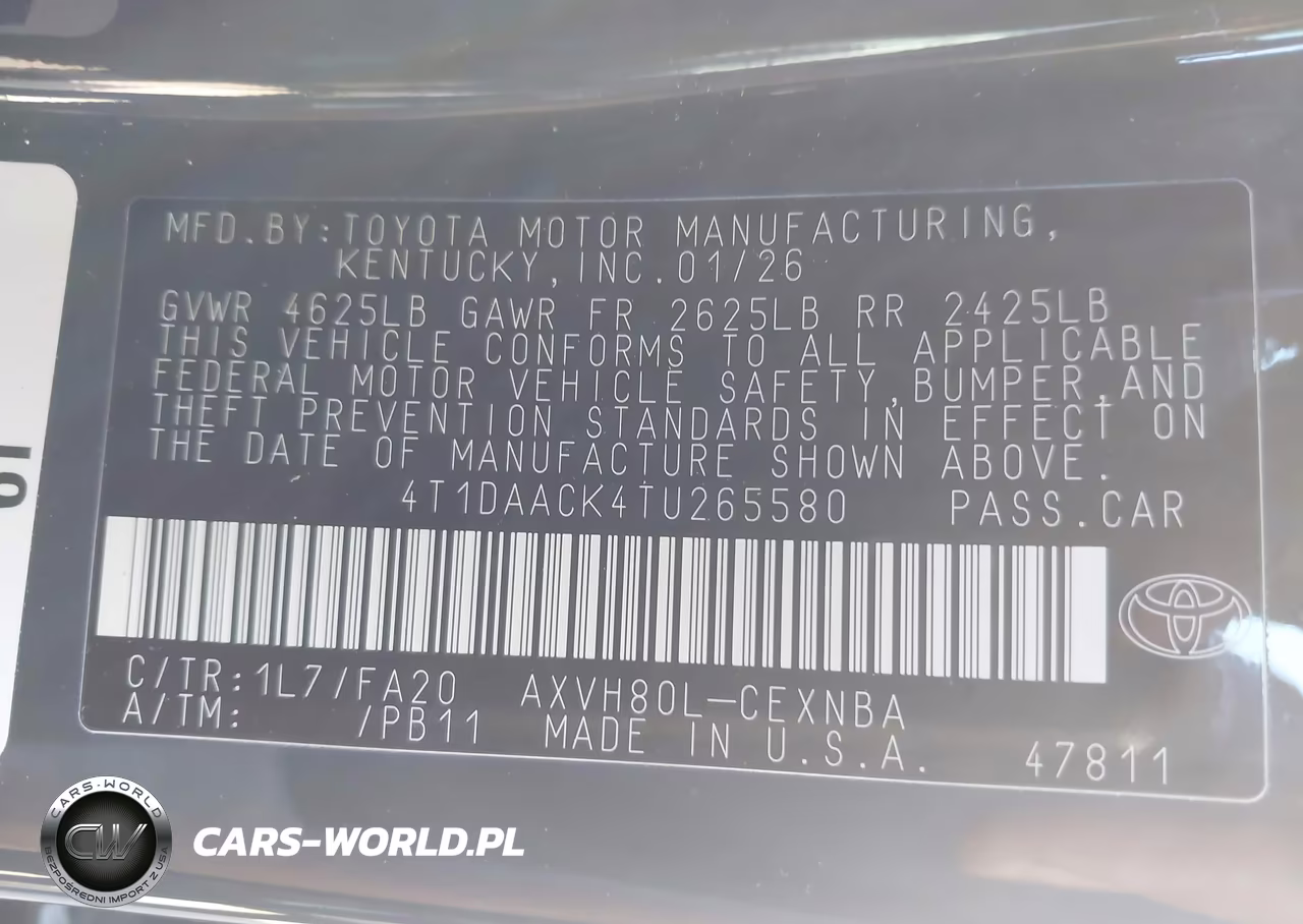 2026 Toyota Camry Le VIN:4T1DAACK4TU265580 - 9