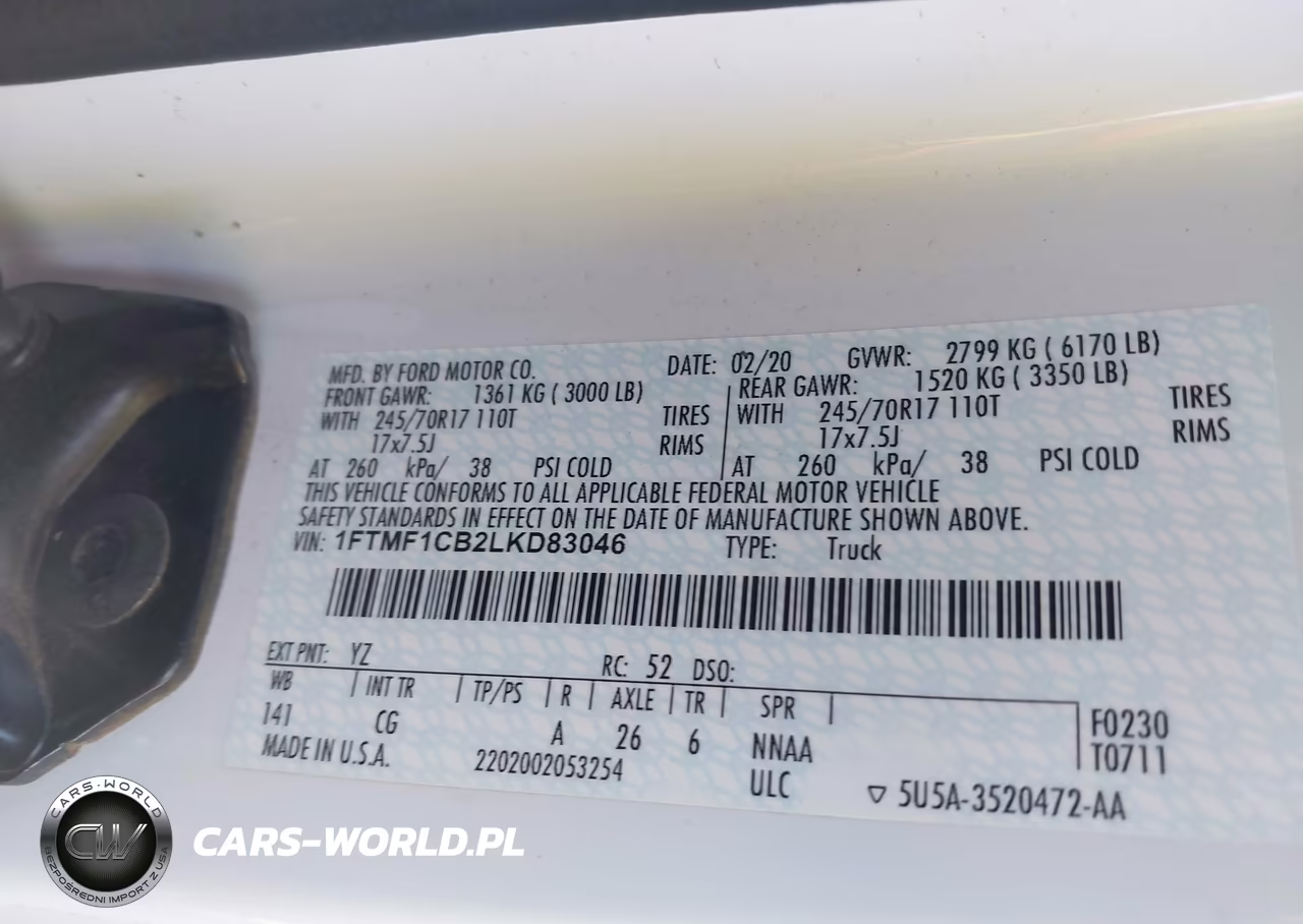 2020 Ford F-150 Xl VIN:1FTMF1CB2LKD83046 - 9