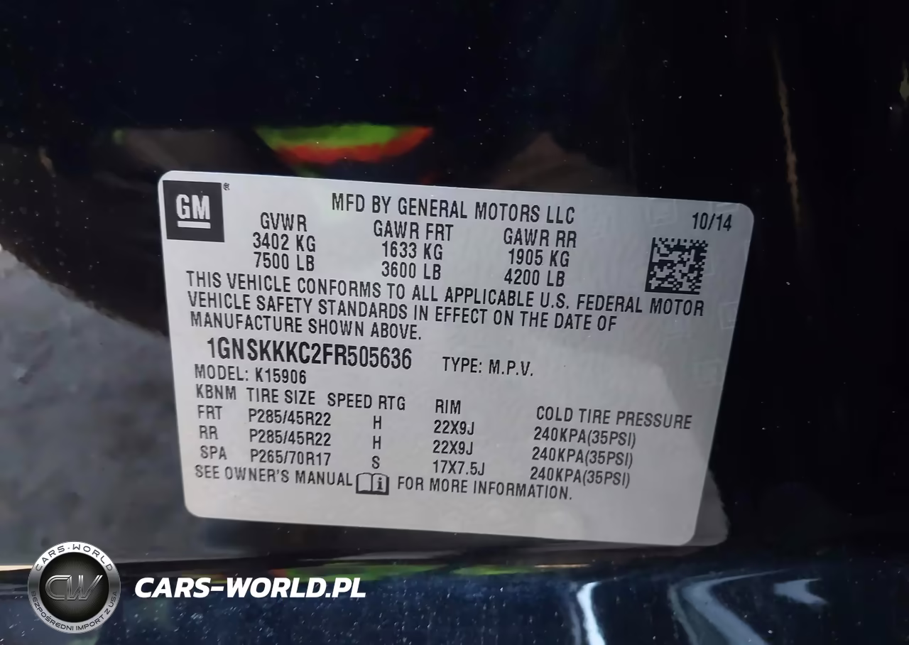 2015 Chevrolet Suburban 1500 Ltz VIN:1GNSKKKC2FR505636 - 9
