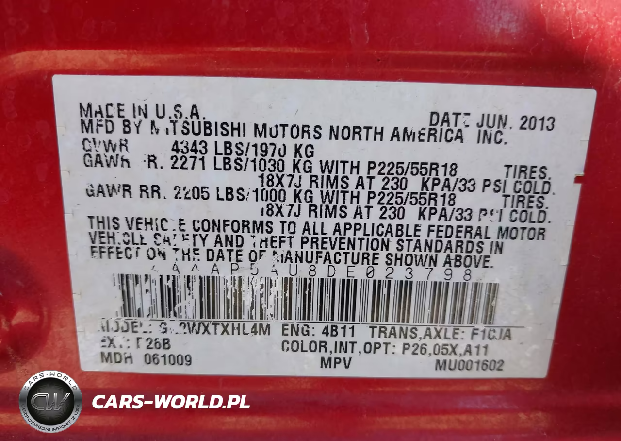 2013 Mitsubishi Outlander Sport Le VIN:4A4AP5AU8DE023798 - 9