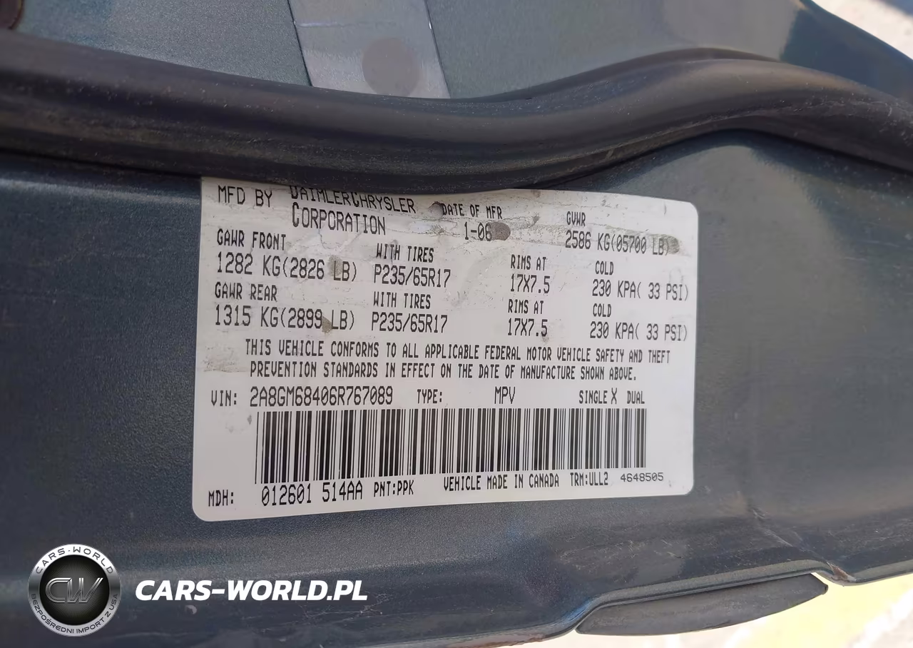 2006 Chrysler Pacifica Touring VIN:2A8GM68406R767089 - 9