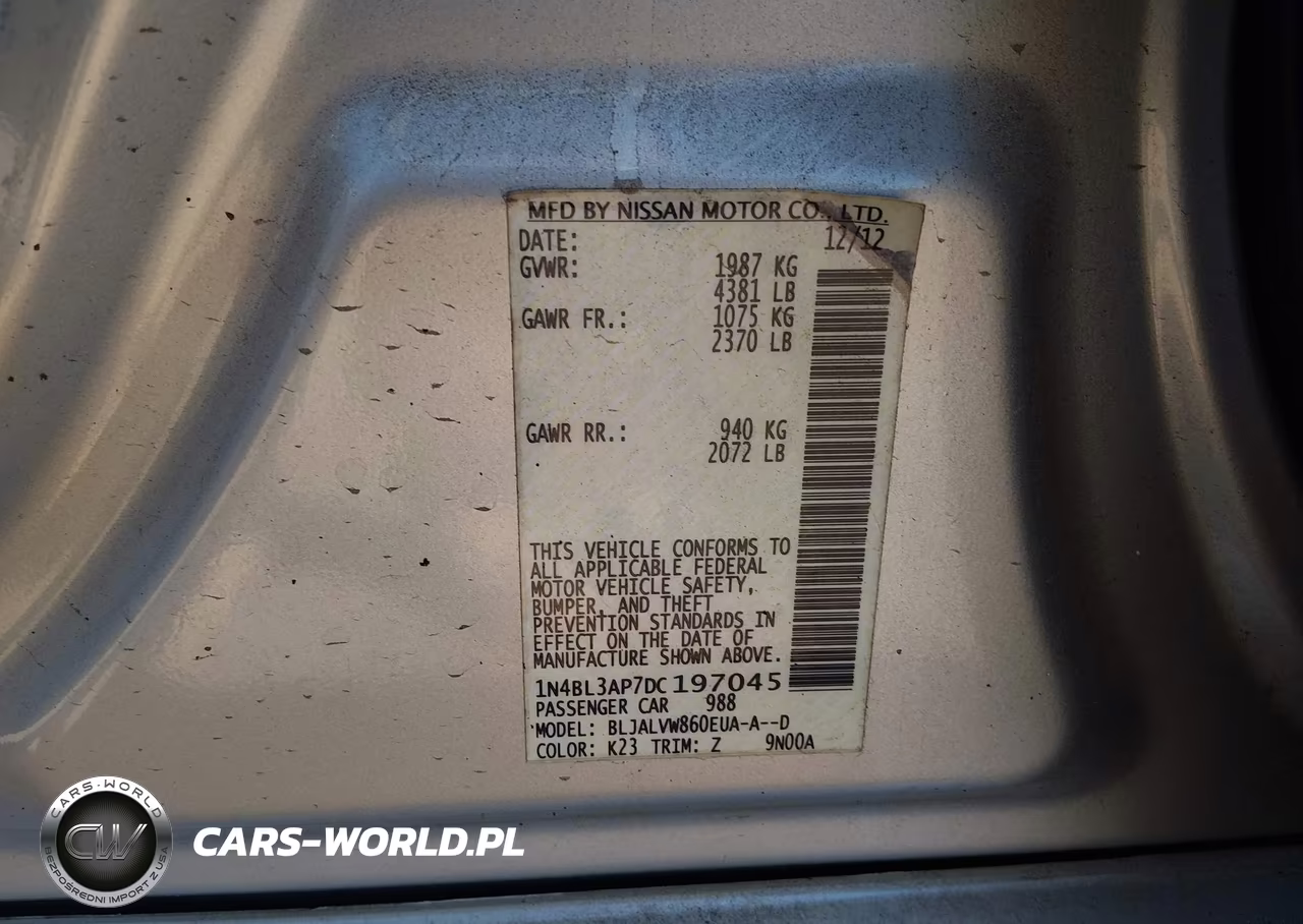 2013 Nissan Altima 3.5 Sl VIN:1N4BL3AP7DC197045 - 9