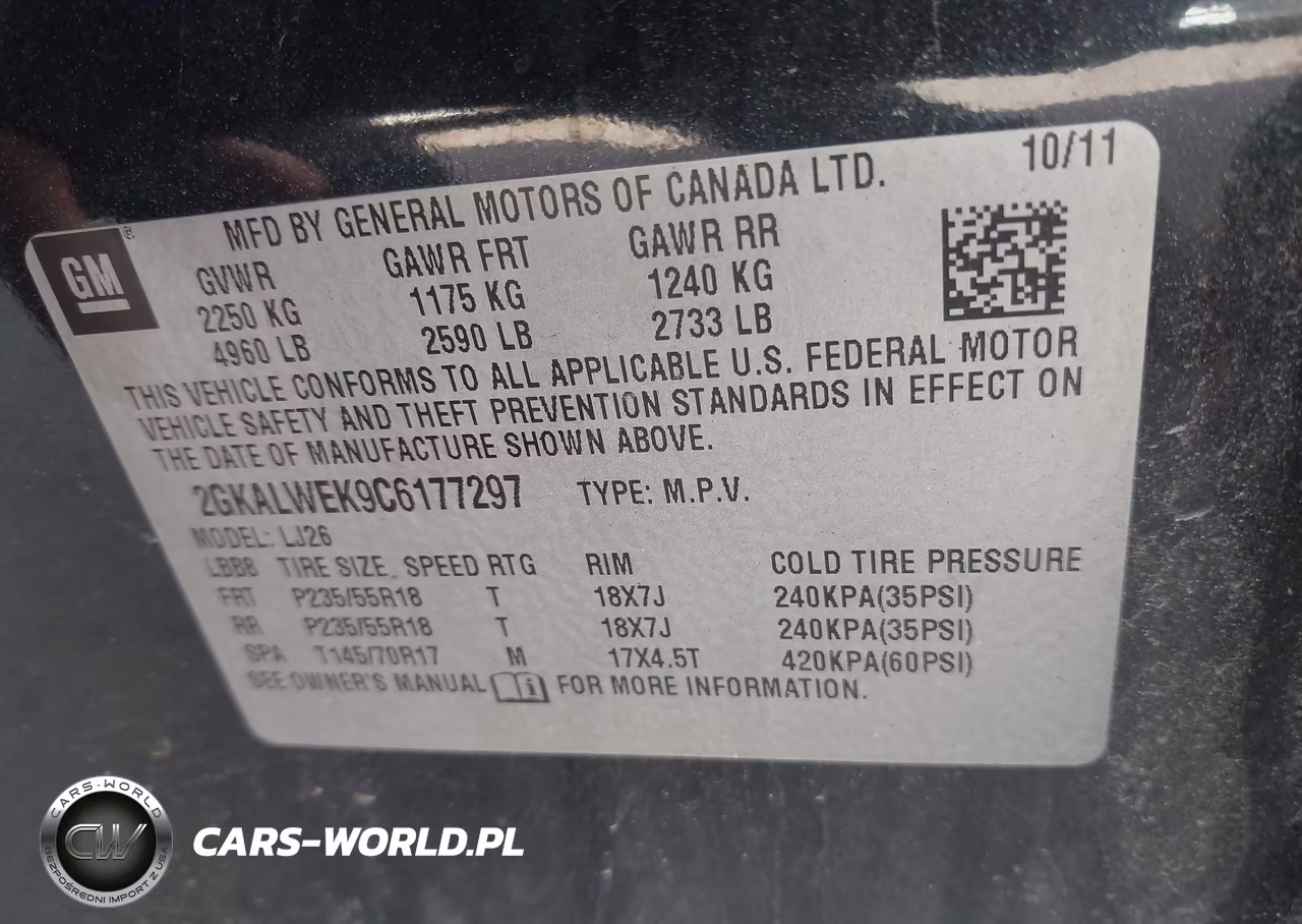 2012 GMC Terrain Slt-2 VIN:2GKALWEK9C6177297 - 9