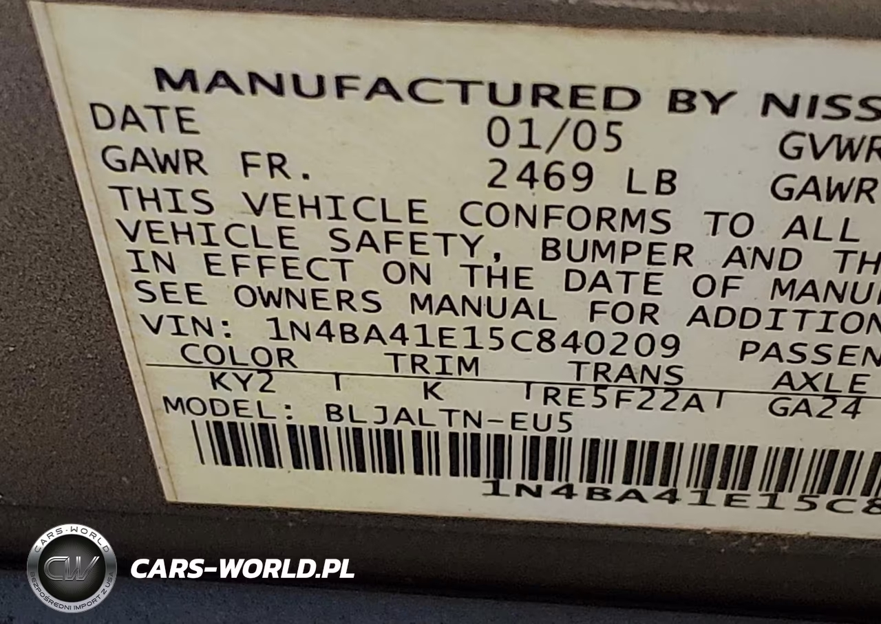2005 Nissan Maxima 3.5 Se VIN:1N4BA41E15C840209 - 9