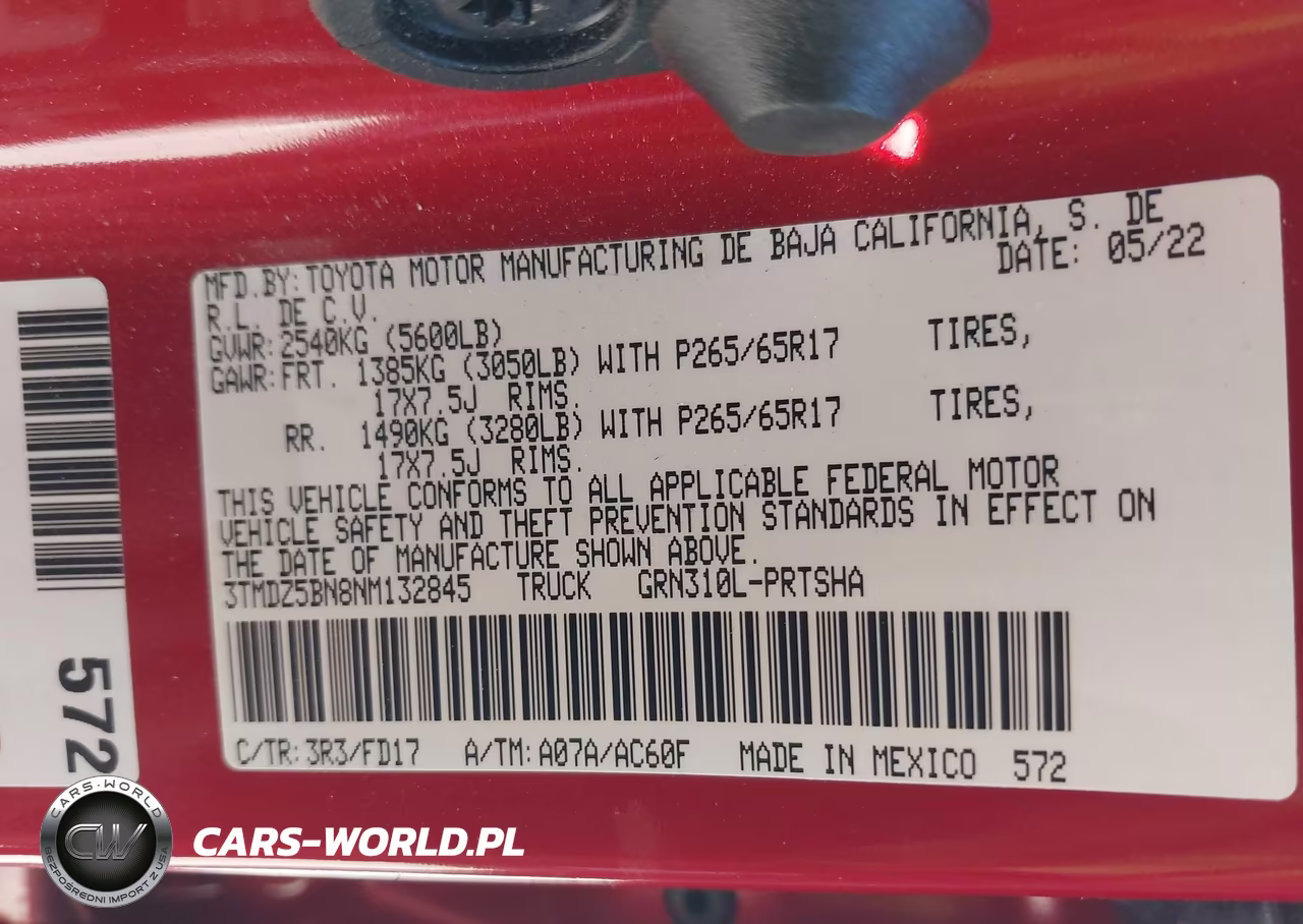 2022 Toyota Tacoma Trd Sport VIN:3TMDZ5BN8NM132845 - 9
