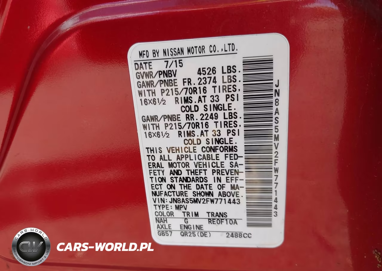 2015 Nissan Rogue Select S VIN:JN8AS5MV2FW771443 - 9