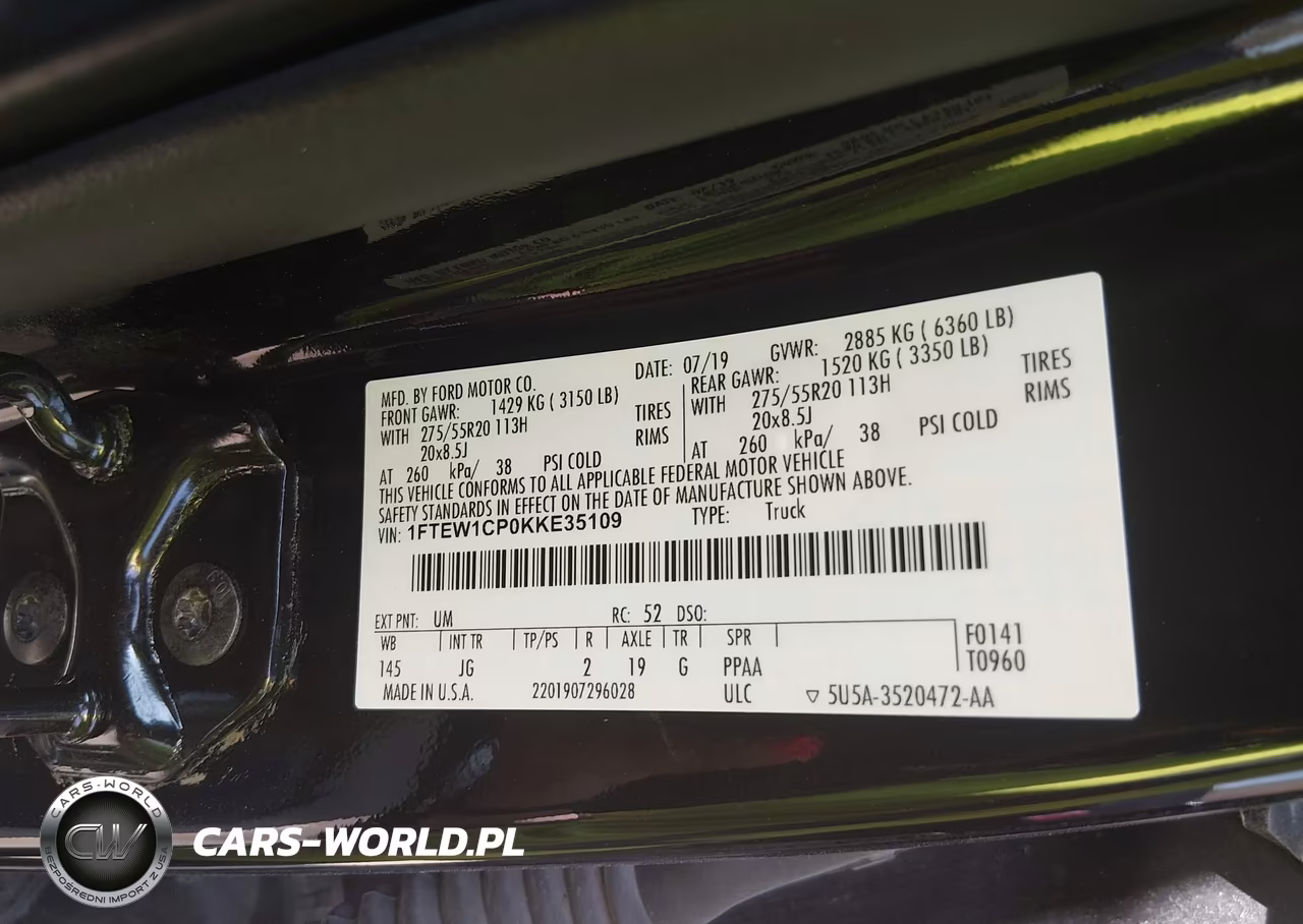 2019 Ford F150 Supercrew VIN:1FTEW1CP0KKE35109 - 9