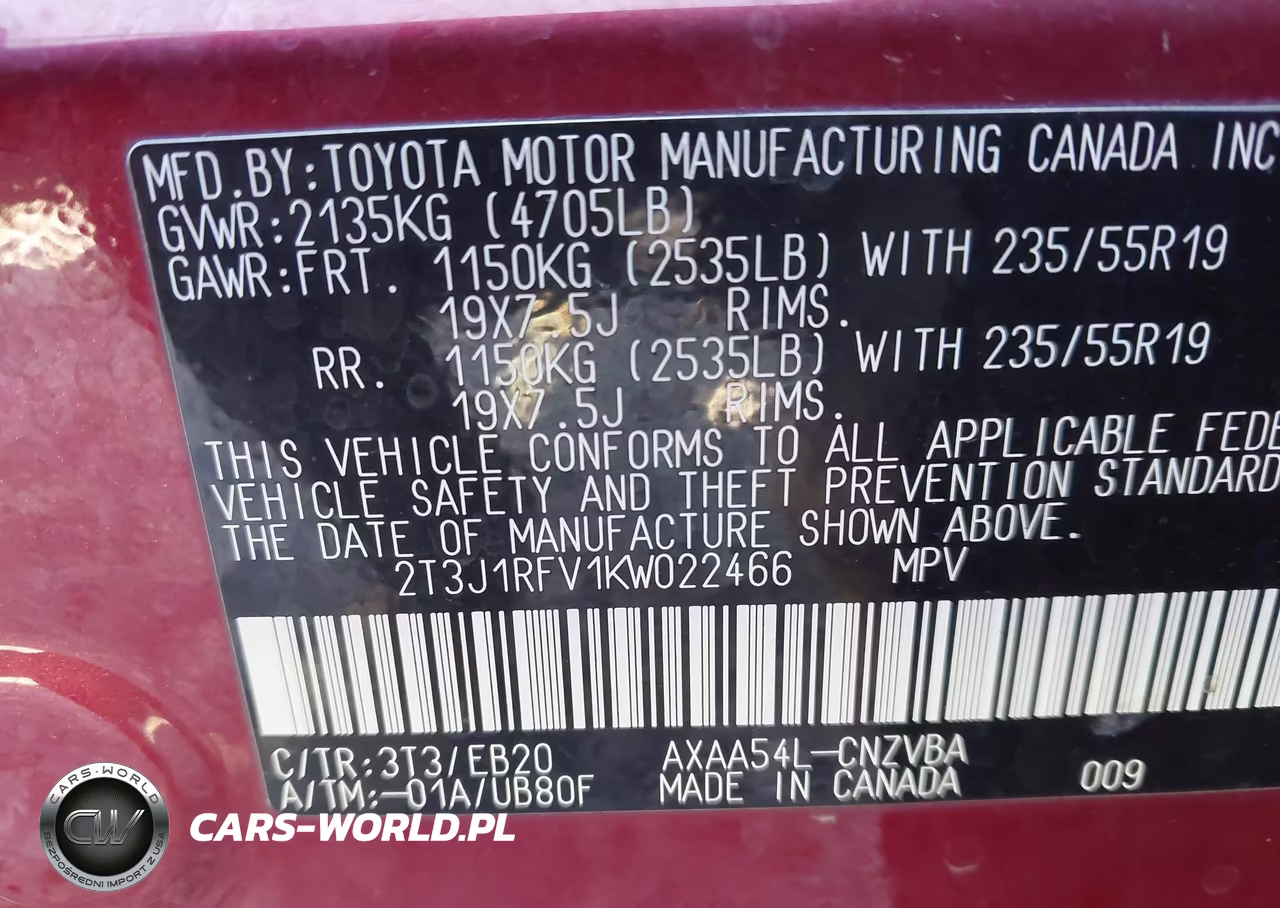 2019 Toyota Rav4 Adventure VIN:2T3J1RFV1KW022466 - 9