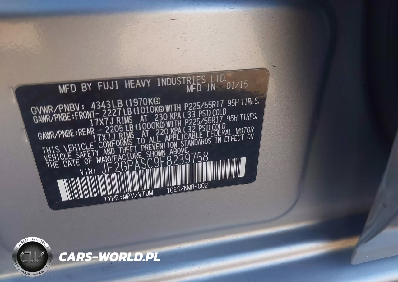 2015 Subaru Xv Crosstrek 2.0I Limited VIN:JF2GPASC9F8239758 - 9
