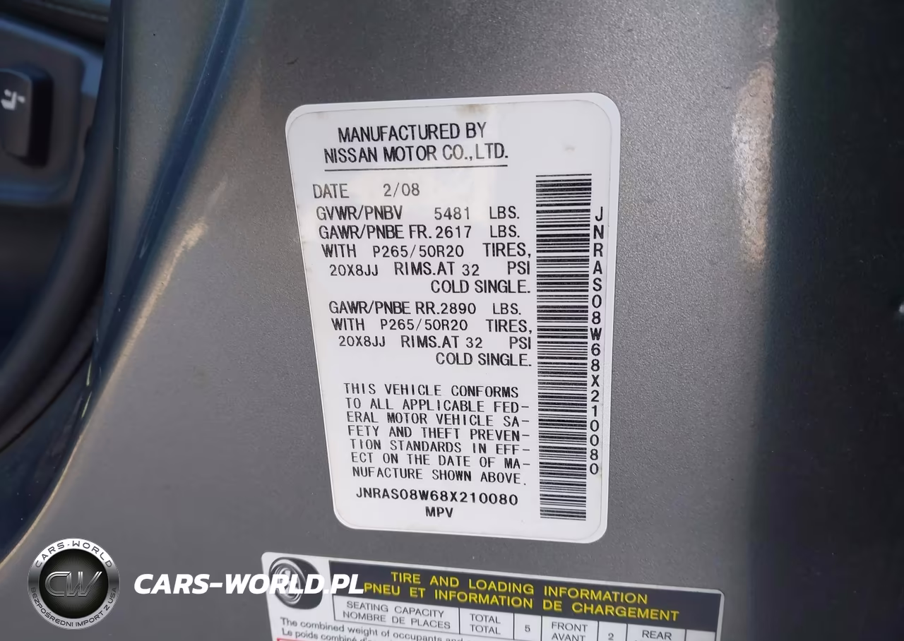 2008 Infiniti Fx35 VIN:JNRAS08W68X210080 - 9