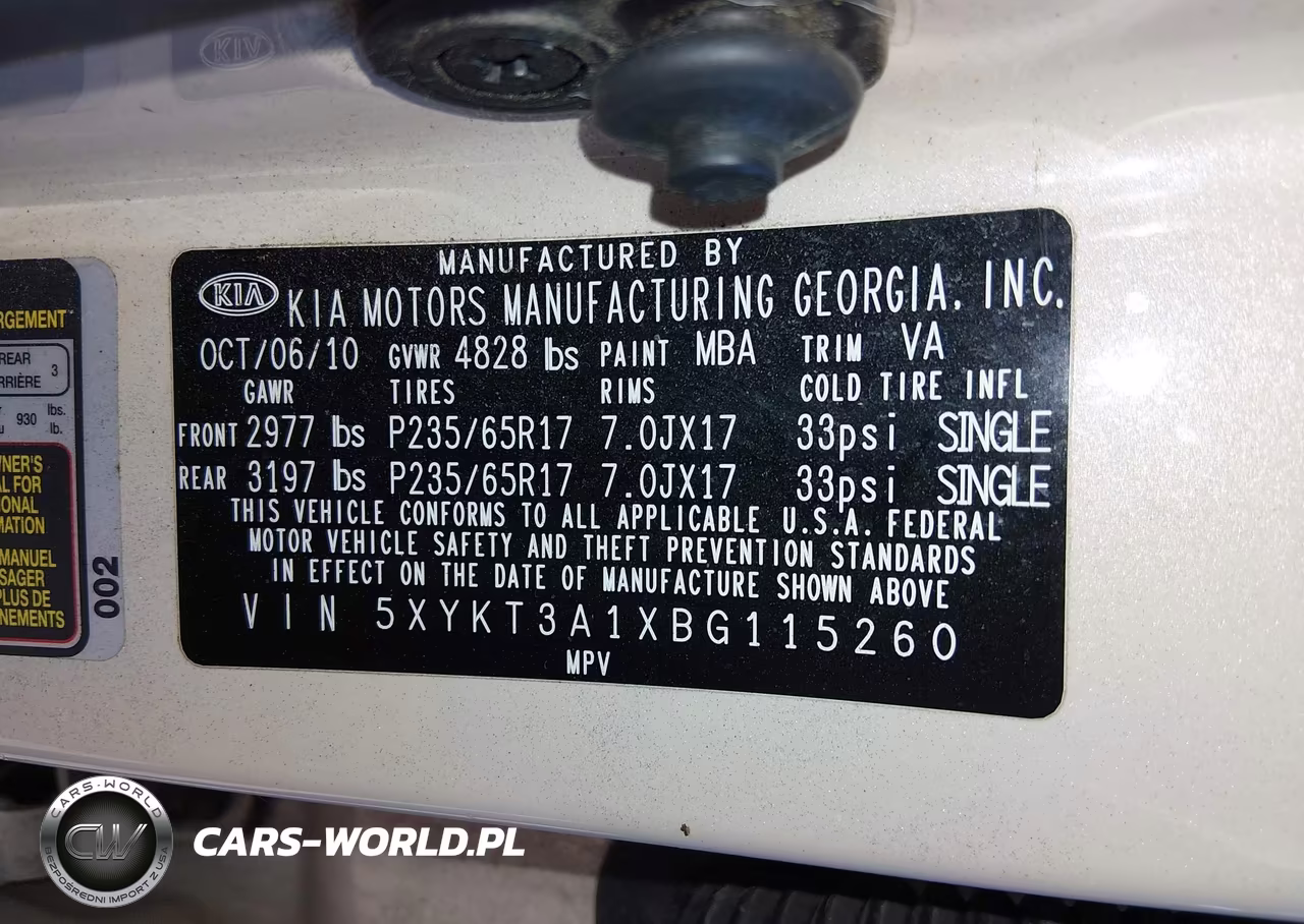2011 Kia Sorento Lx VIN:5XYKT3A1XBG115260 - 9
