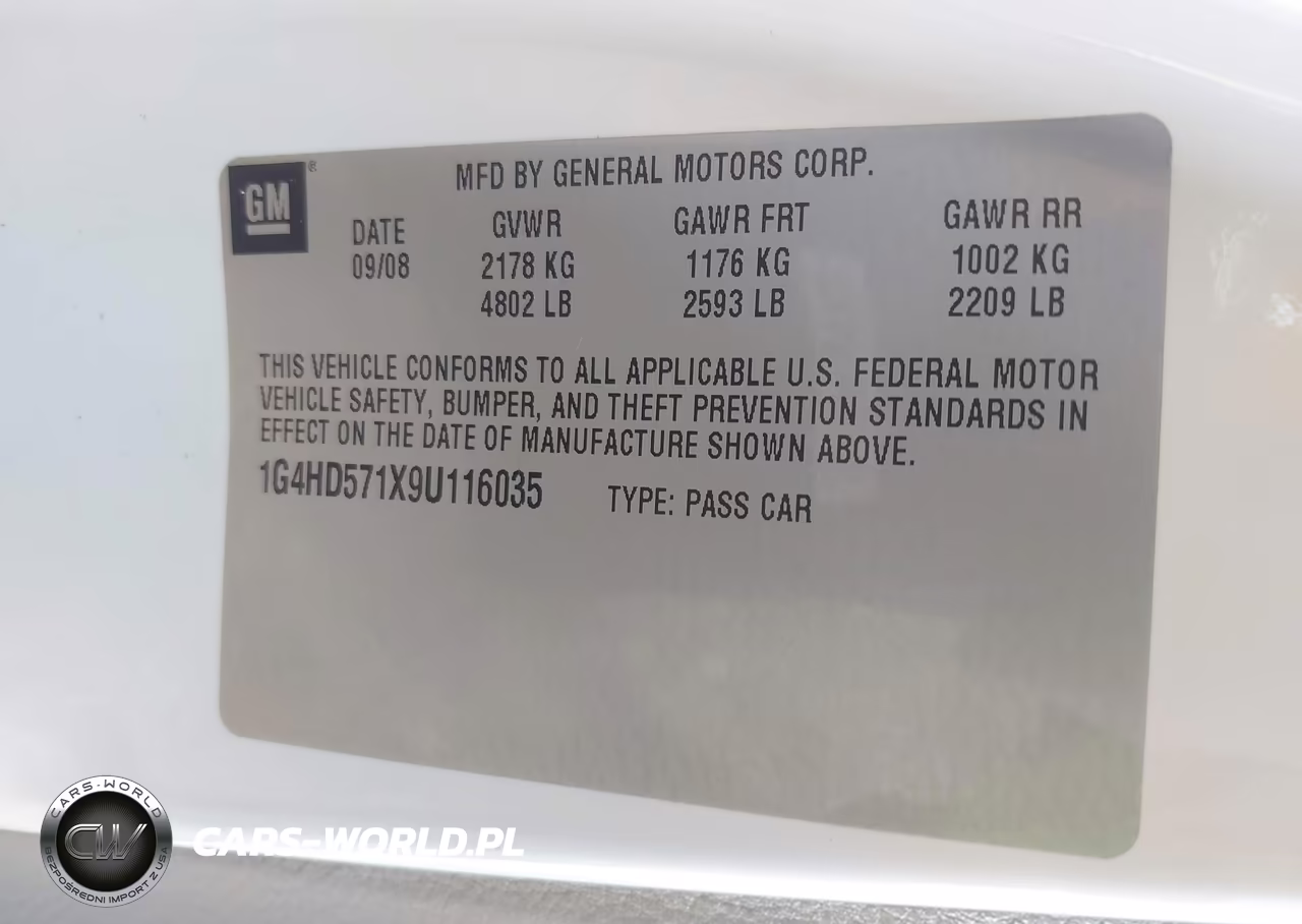 2009 Buick Lucerne Cxl VIN:1G4HD571X9U116035 - 9