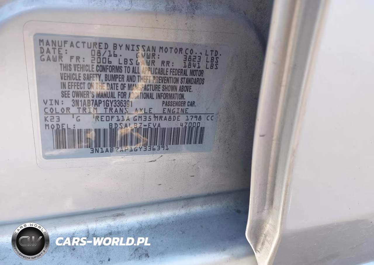 2016 Nissan Sentra S VIN:3N1AB7AP1GY336391 - 9