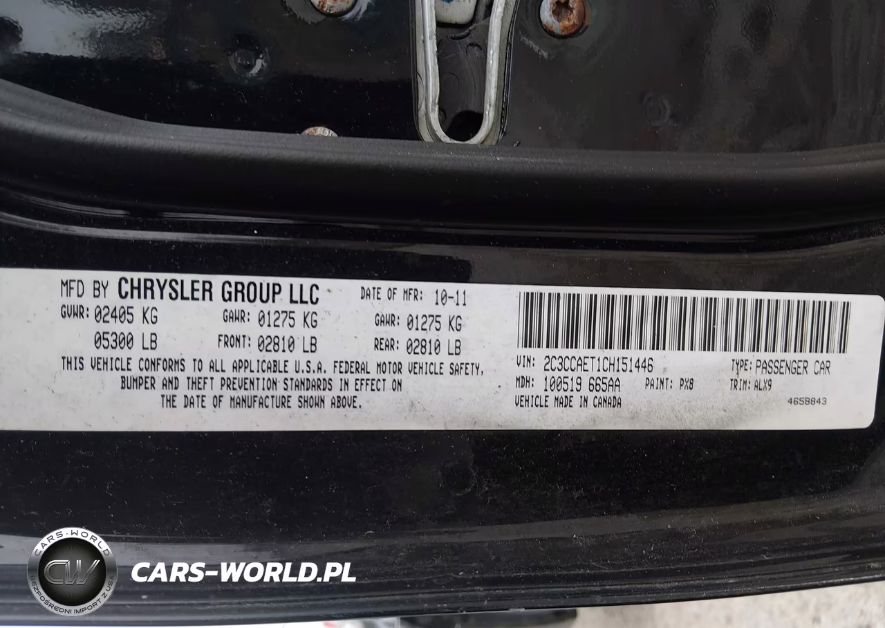 2012 Chrysler 300C VIN:2C3CCAET1CH151446 - 9