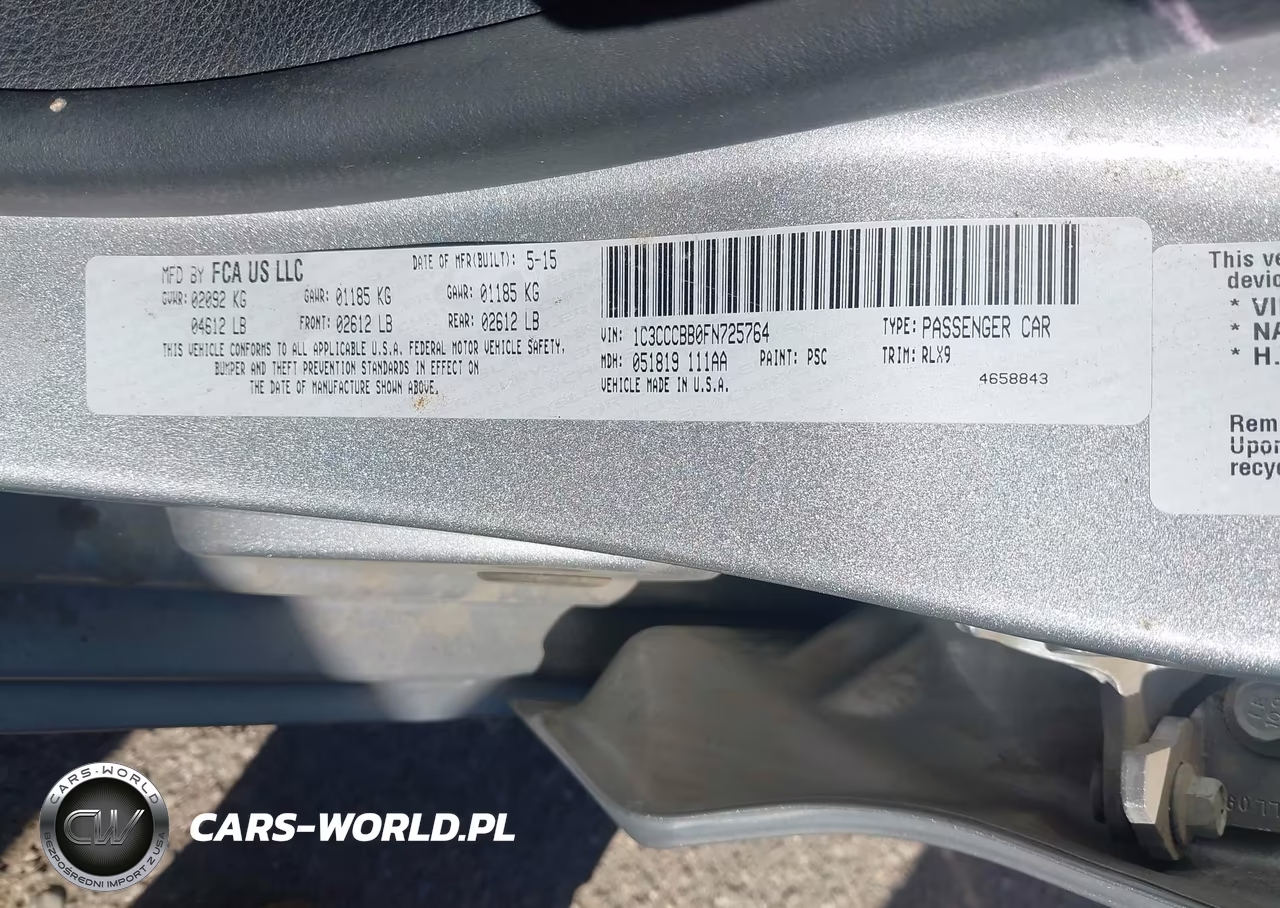 2015 Chrysler 200 S VIN:1C3CCCBB0FN725764 - 9