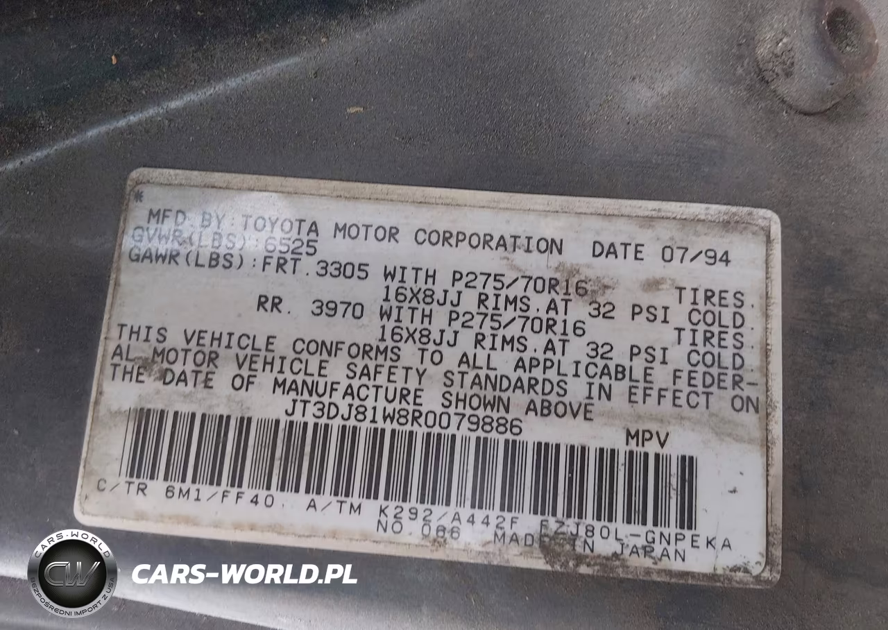 1994 Toyota Land Cruiser Dj81 VIN:JT3DJ81W8R0079886 - 9