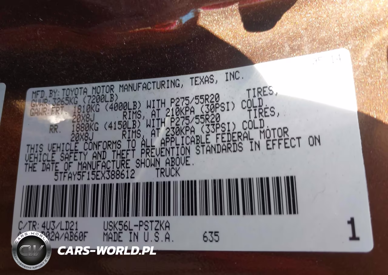 2014 Toyota Tundra 1794 5.7L V8 VIN:5TFAY5F15EX388612 - 9