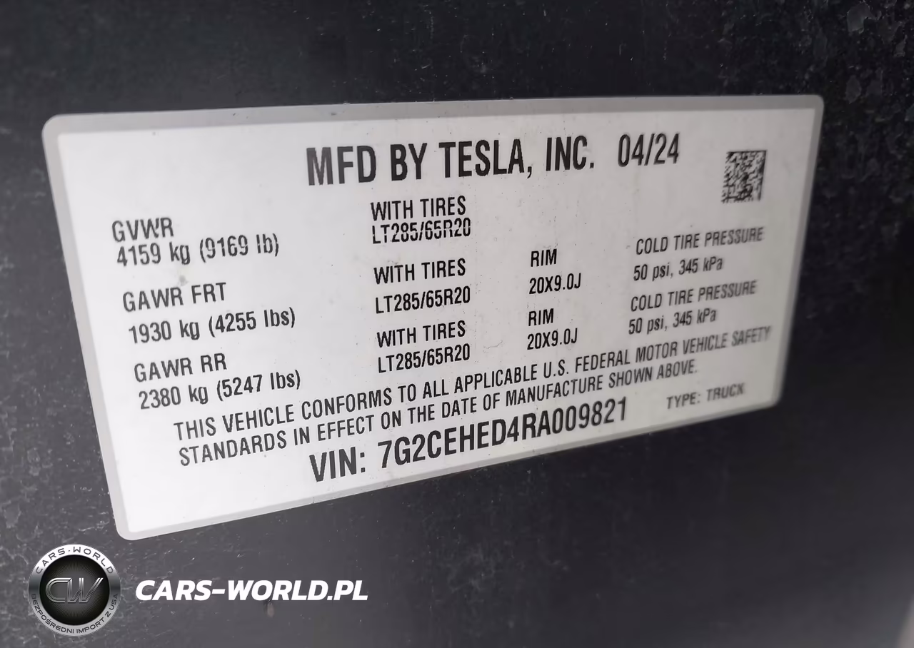 2024 Tesla Cybertruck All-Wheel Drive VIN:7G2CEHED4RA009821 - 9