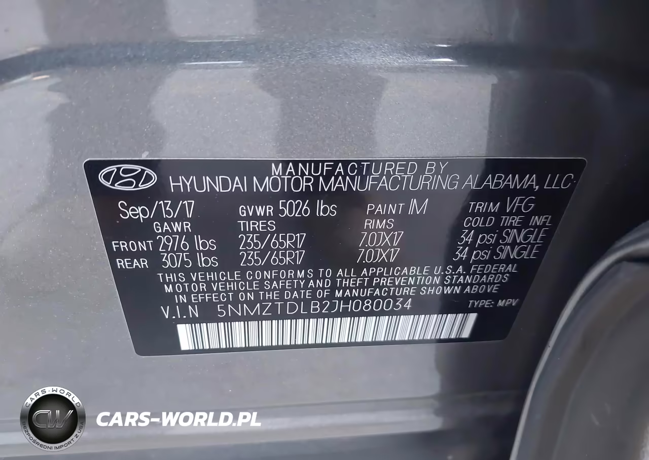 2018 Hyundai Santa Fe Sport 2.4L VIN:5NMZTDLB2JH080034 - 9