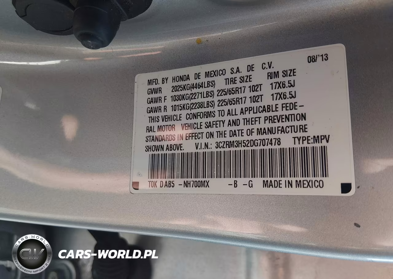 2013 Honda Cr-V Ex VIN:3CZRM3H52DG707478 - 9
