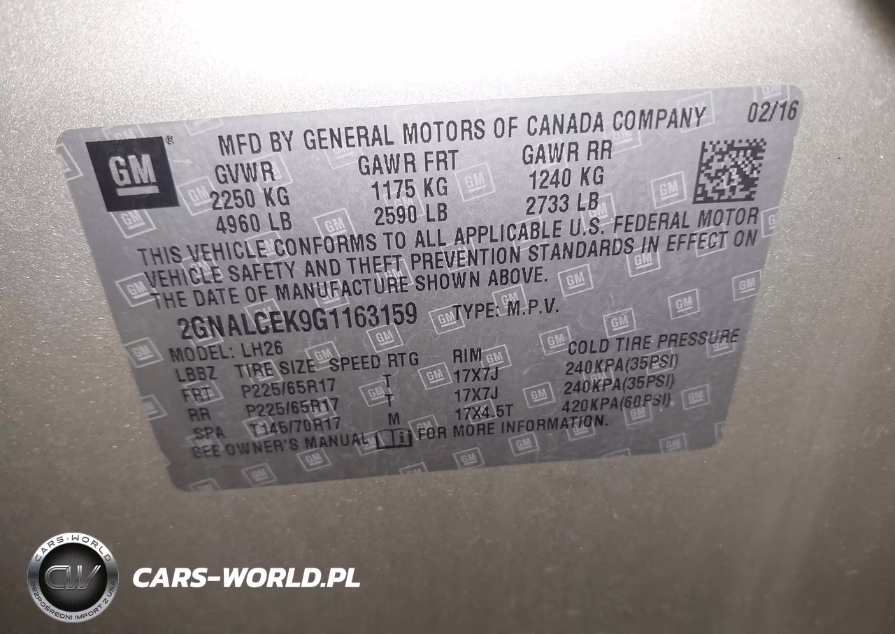 2016 Chevrolet Equinox Lt VIN:2GNALCEK9G1163159 - 9