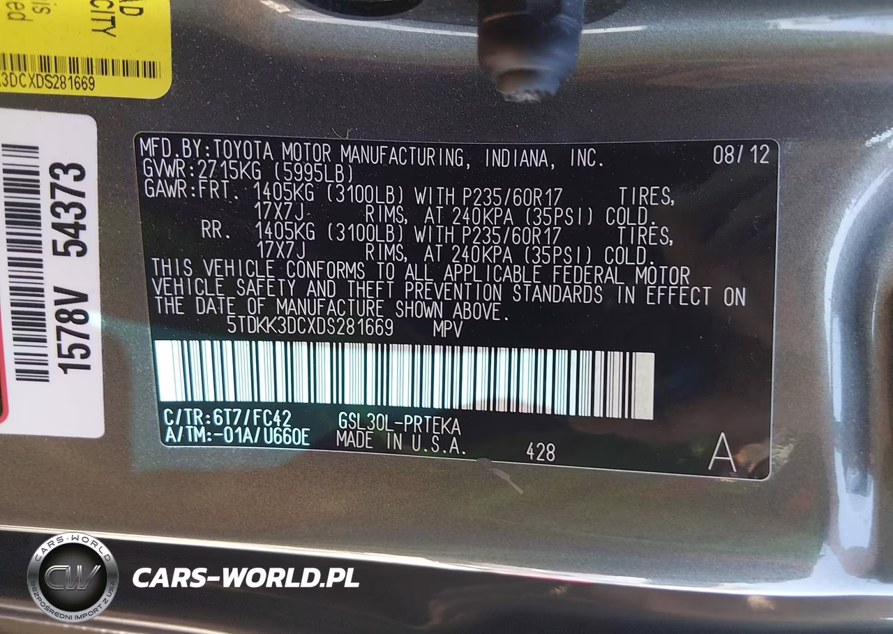 2013 Toyota Sienna Le V6 8 Passenger VIN:5TDKK3DCXDS281669 - 9