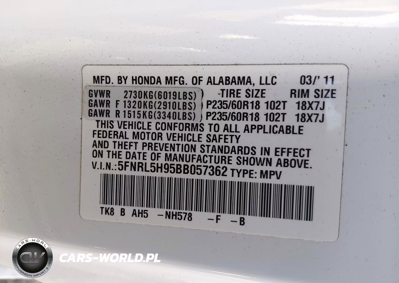 2011 Honda Odyssey Touring-Touring Elite VIN:5FNRL5H95BB057362 - 9