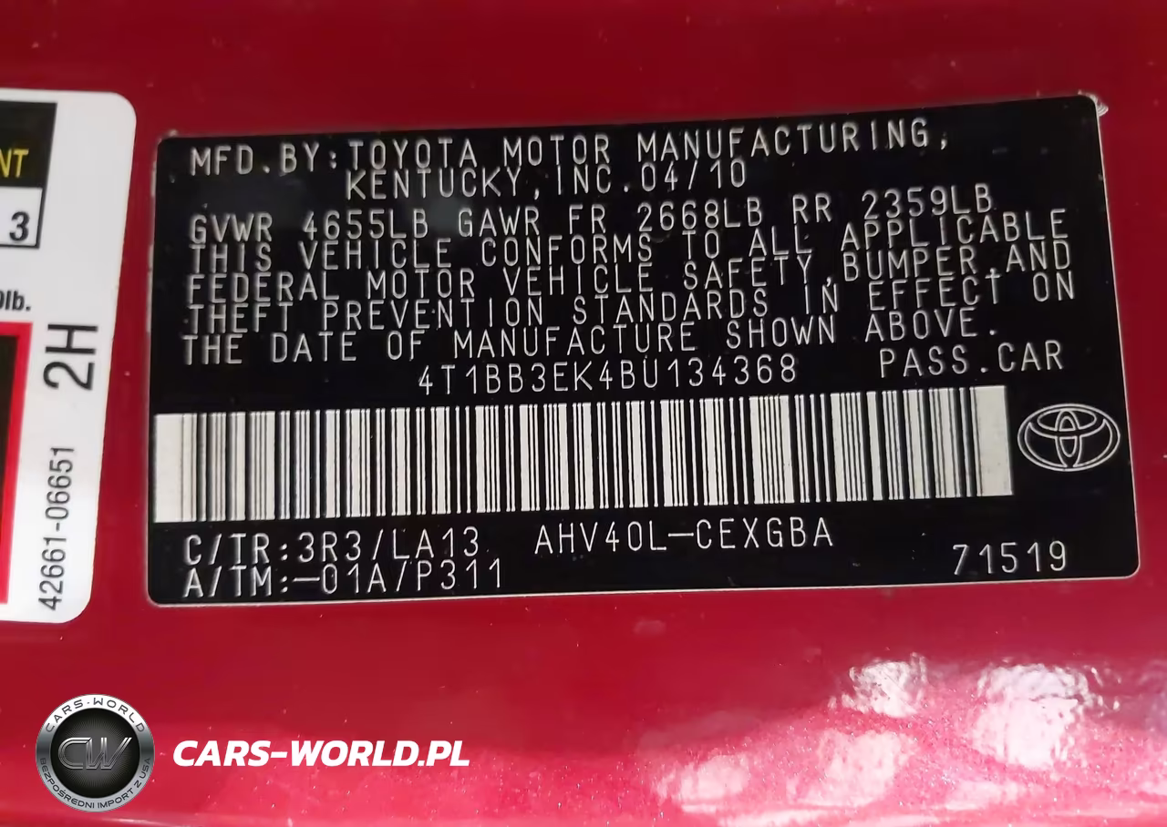 2011 Toyota Camry Hybrid VIN:4T1BB3EK4BU134368 - 9