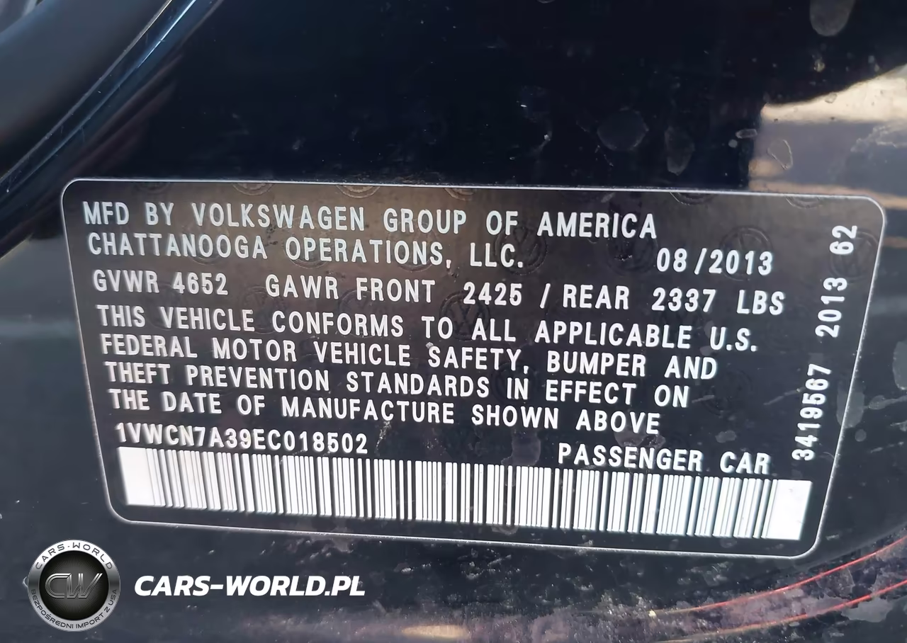 2014 Volkswagen Passat 2.0L Tdi Sel Premium VIN:1VWCN7A39EC018502 - 9