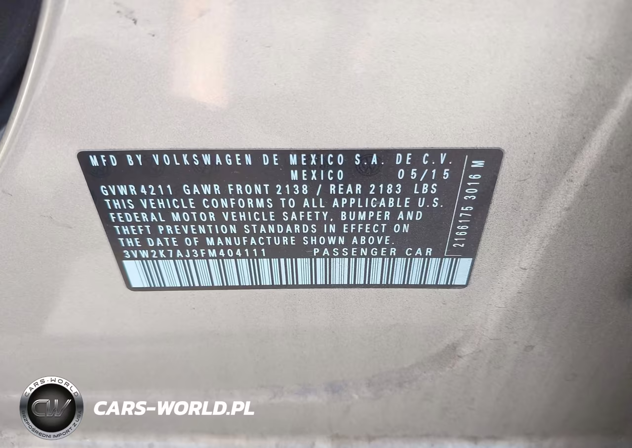 2015 Volkswagen Jetta 2.0L S VIN:3VW2K7AJ3FM404111 - 9