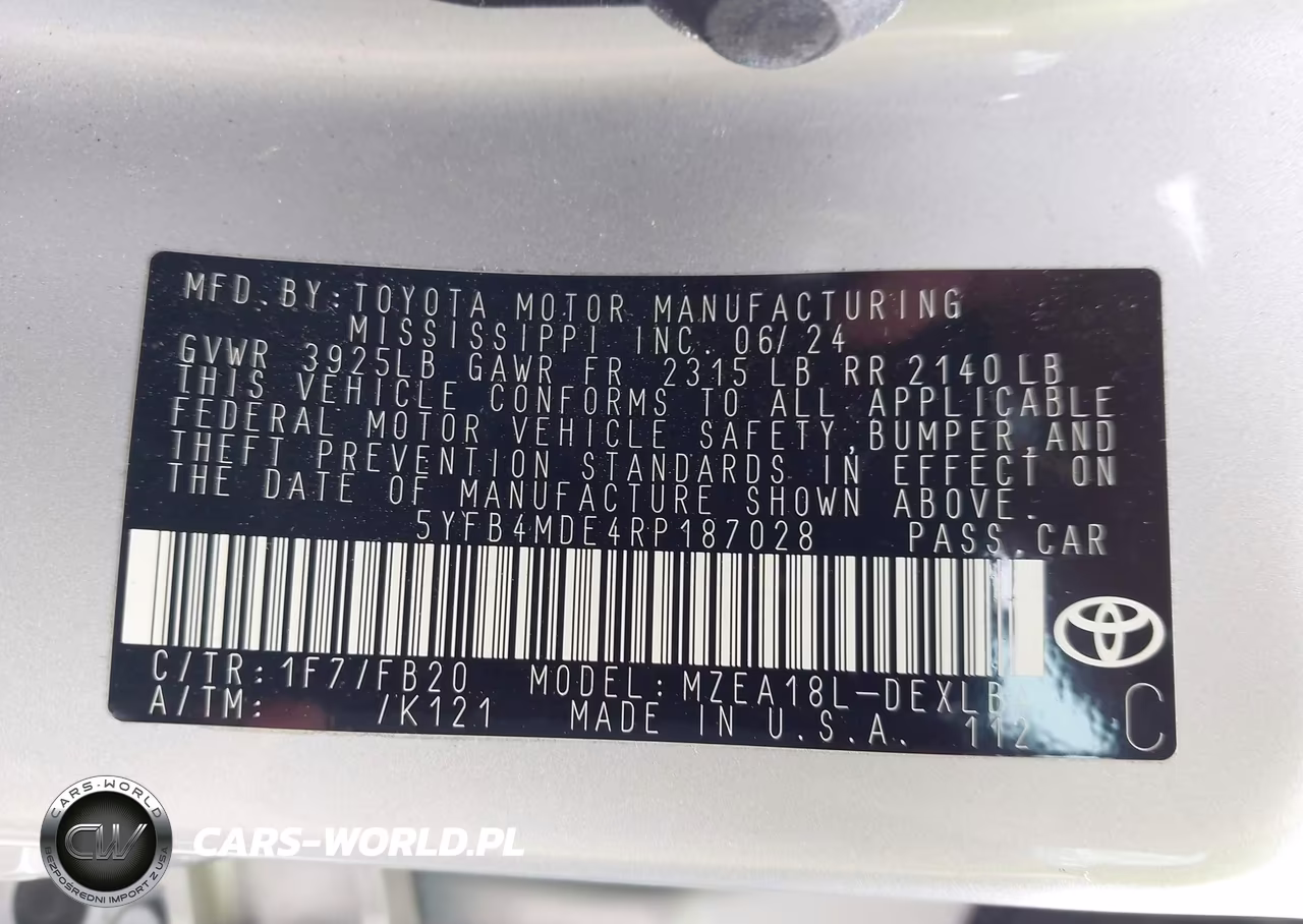 2024 Toyota Corolla Le VIN:5YFB4MDE4RP187028 - 9