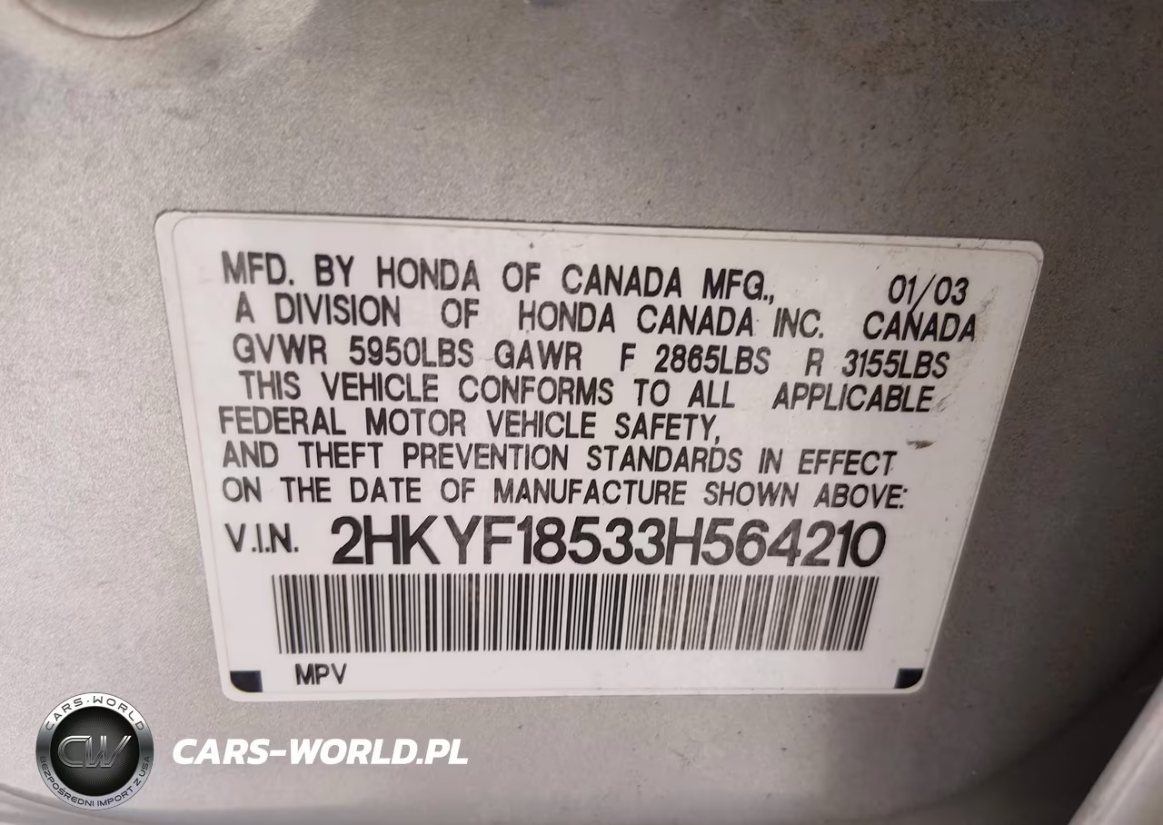 2003 Honda Pilot Ex-L VIN:2HKYF18533H564210 - 9