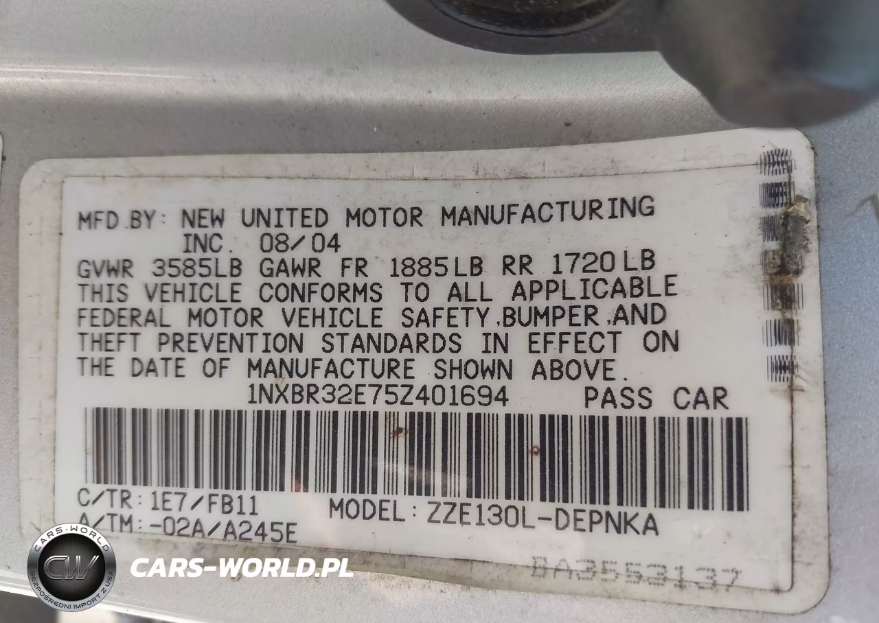 2005 Toyota Corolla Le VIN:1NXBR32E75Z401694 - 9