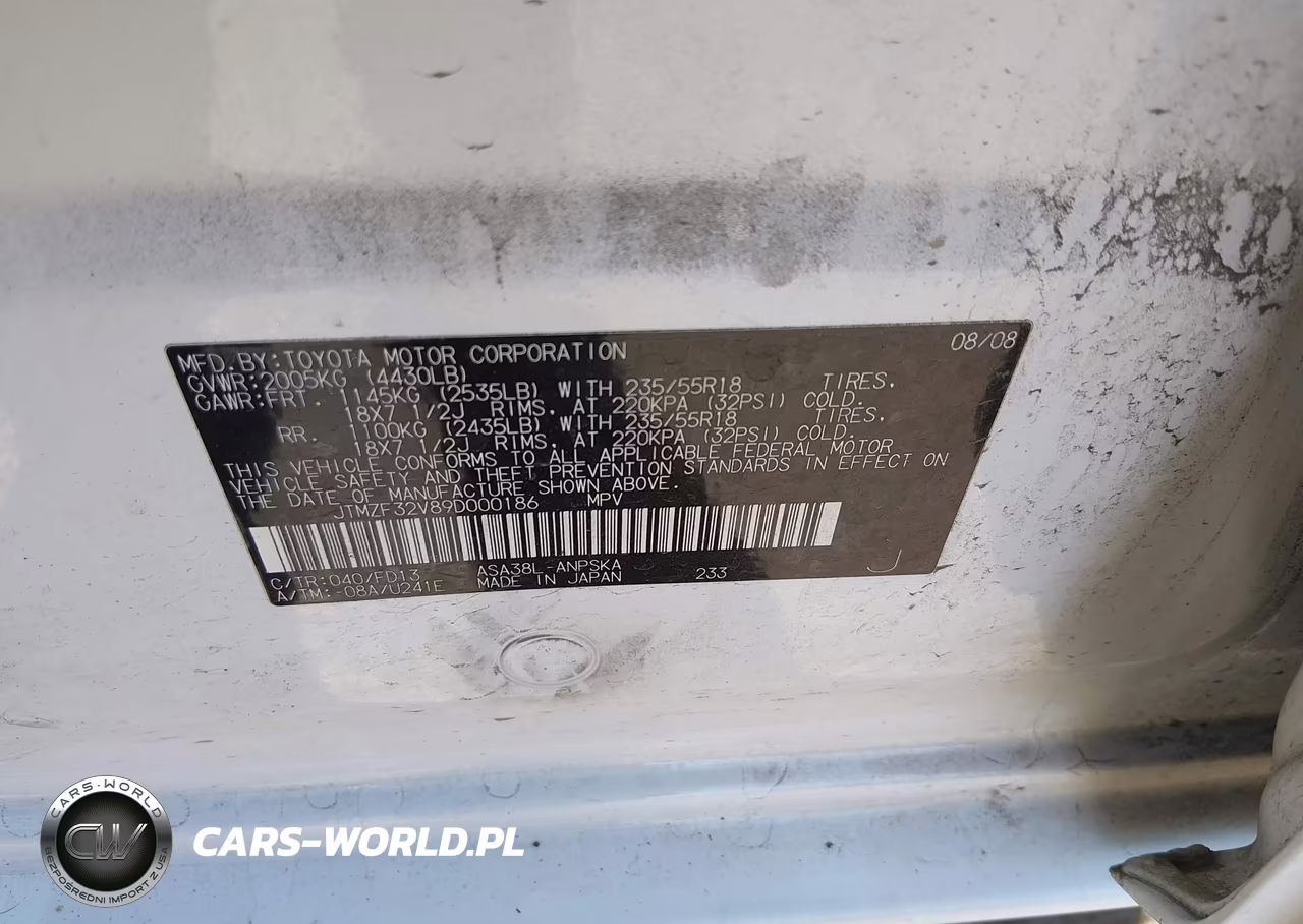 2009 Toyota Rav4 Sport VIN:JTMZF32V89D000186 - 9