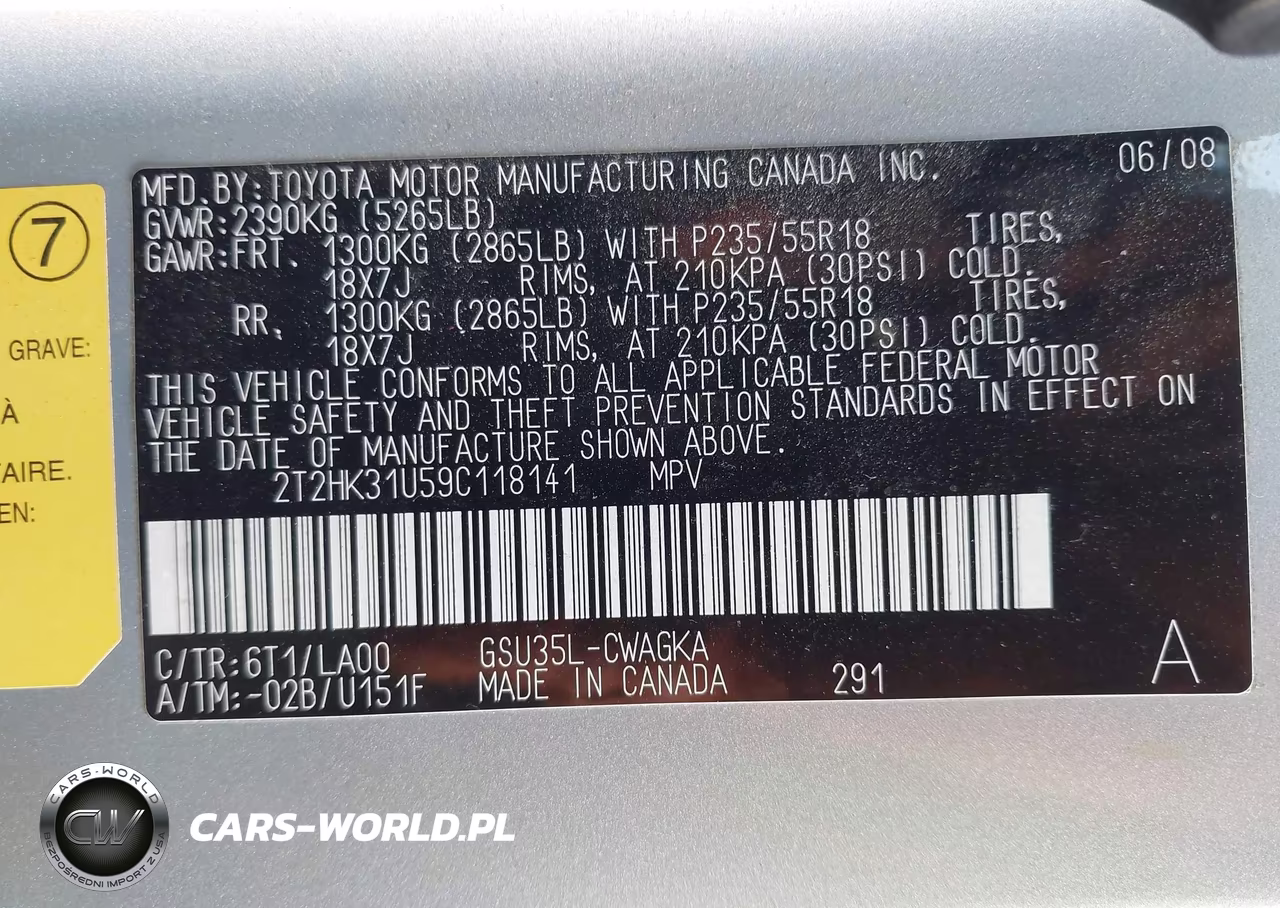 2009 Lexus Rx 350 VIN:2T2HK31U59C118141 - 9
