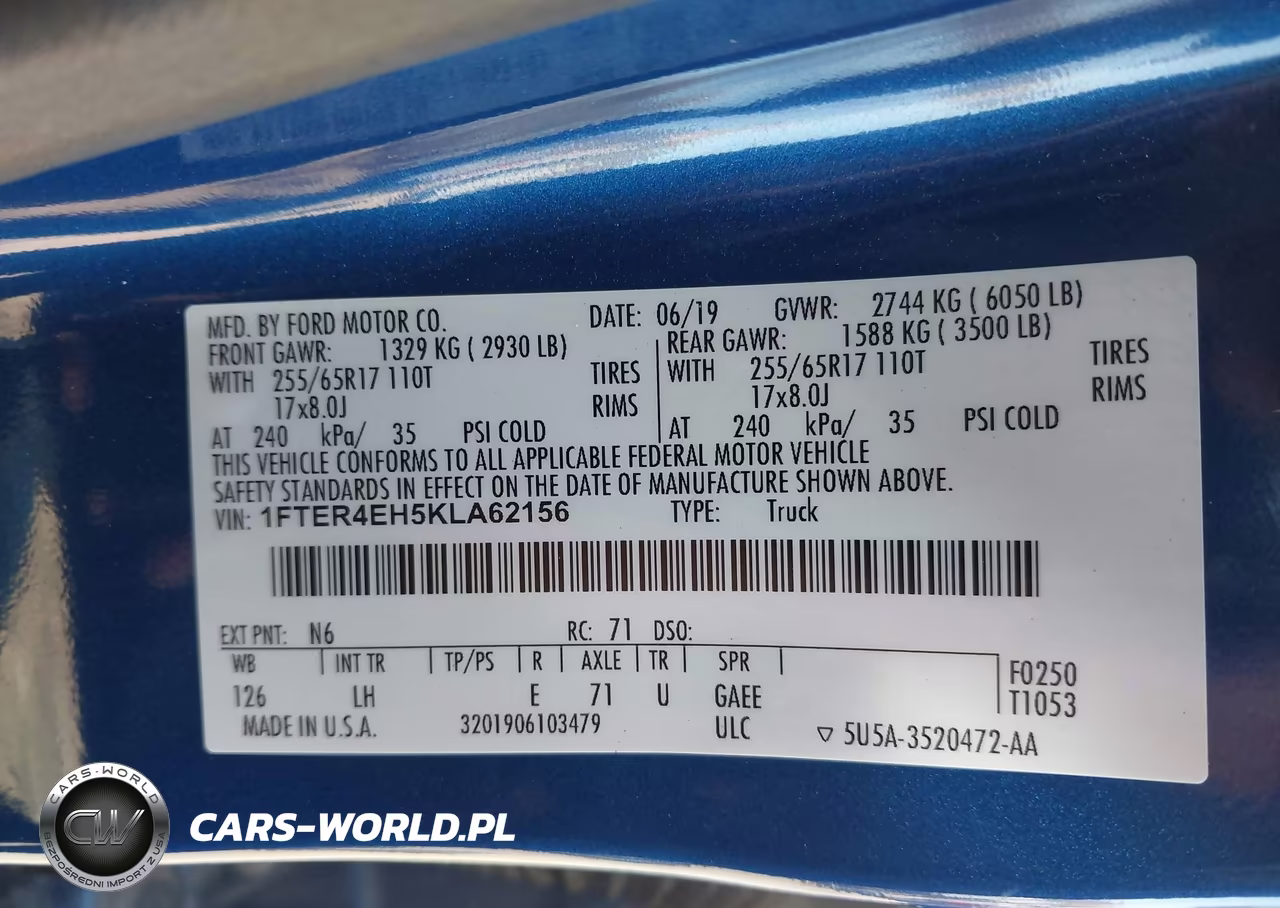 2019 Ford Ranger Xl VIN:1FTER4EH5KLA62156 - 9