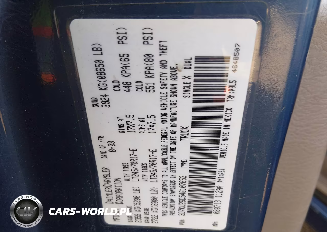 2004 Dodge Ram 2500 St VIN:3D7KU26D54G107653 - 9