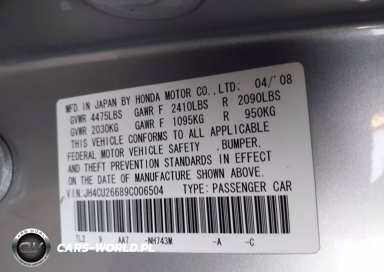 2009 Acura Tsx VIN:JH4CU26689C006504 - 9