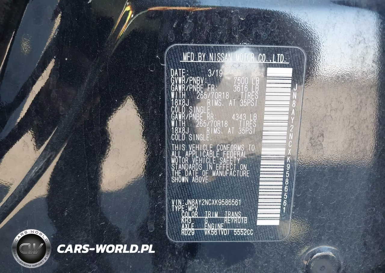 2019 Nissan Armada Sv VIN:JN8AY2NCXK9586561 - 9