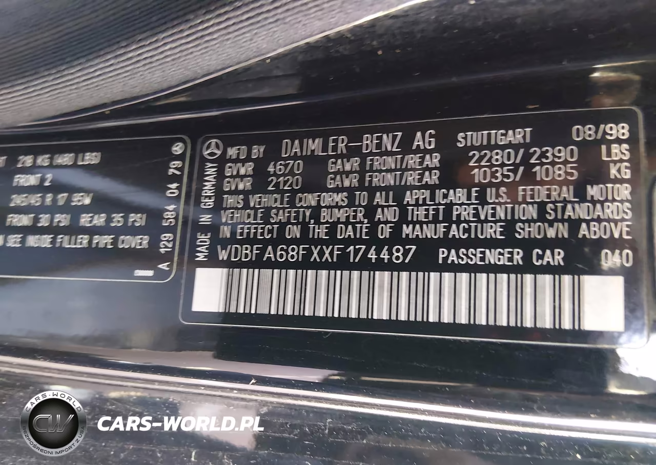 1999 Mercedes-Benz Sl 500 VIN:WDBFA68FXXF174487 - 9