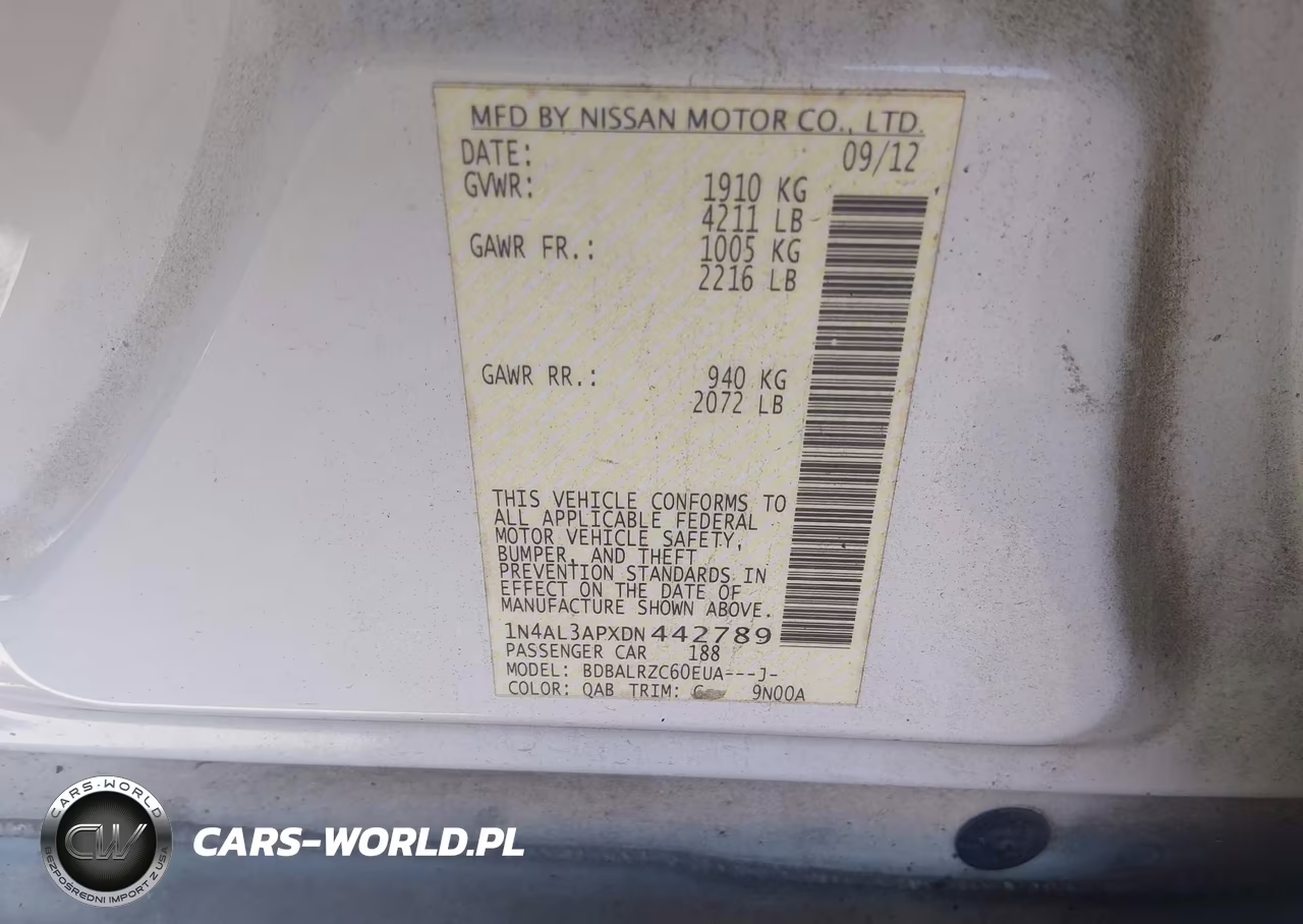 2013 Nissan Altima 2.5 S VIN:1N4AL3APXDN442789 - 9