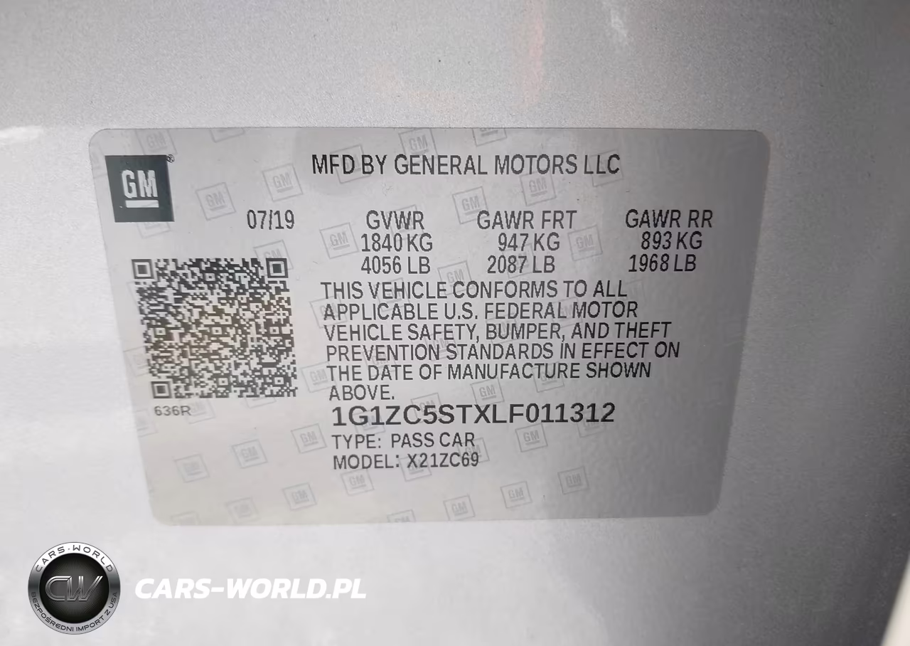 2020 Chevrolet Malibu Fwd 1Fl VIN:1G1ZC5STXLF011312 - 9