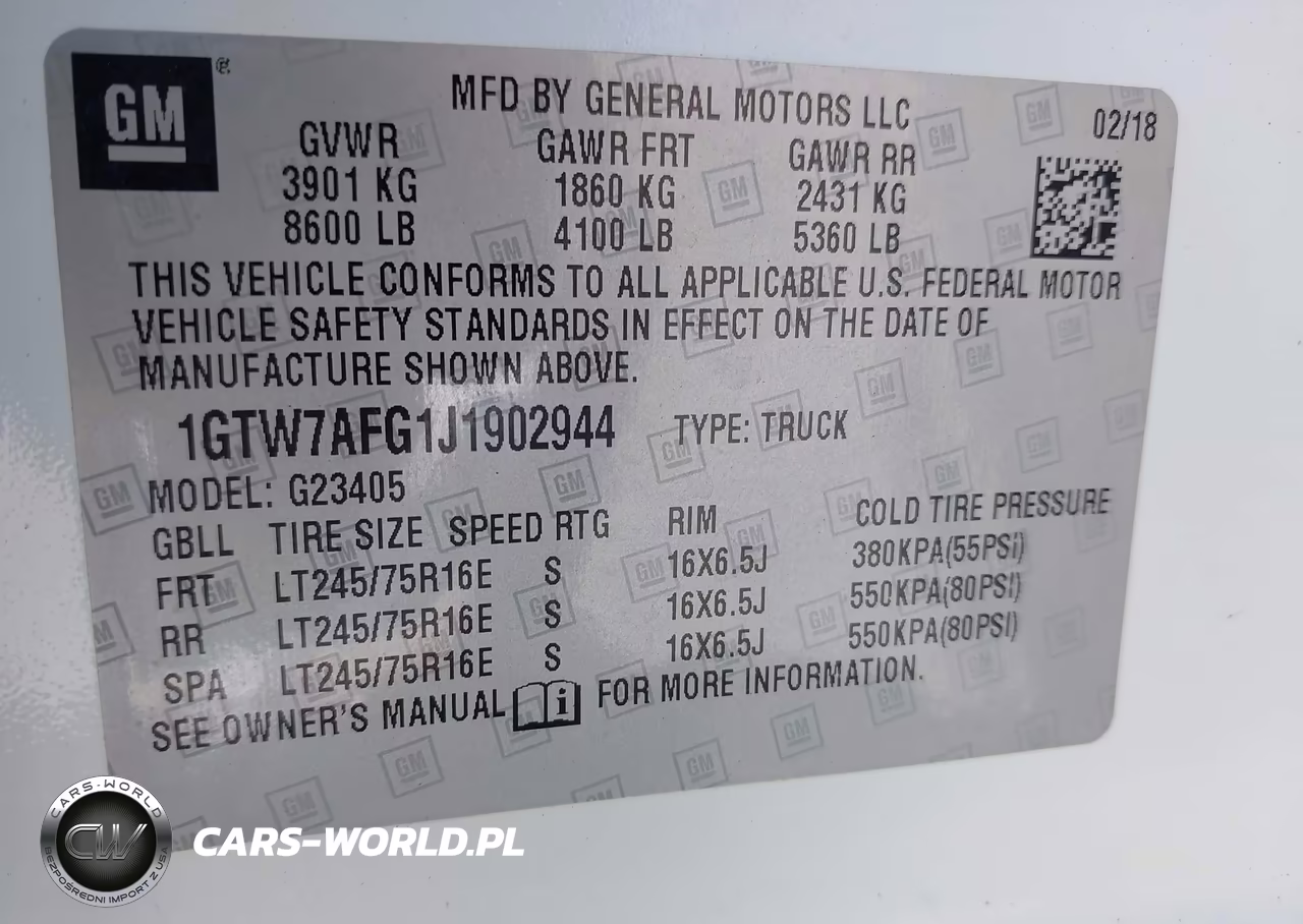 2018 GMC Savana 2500 Work Van VIN:1GTW7AFG1J1902944 - 9