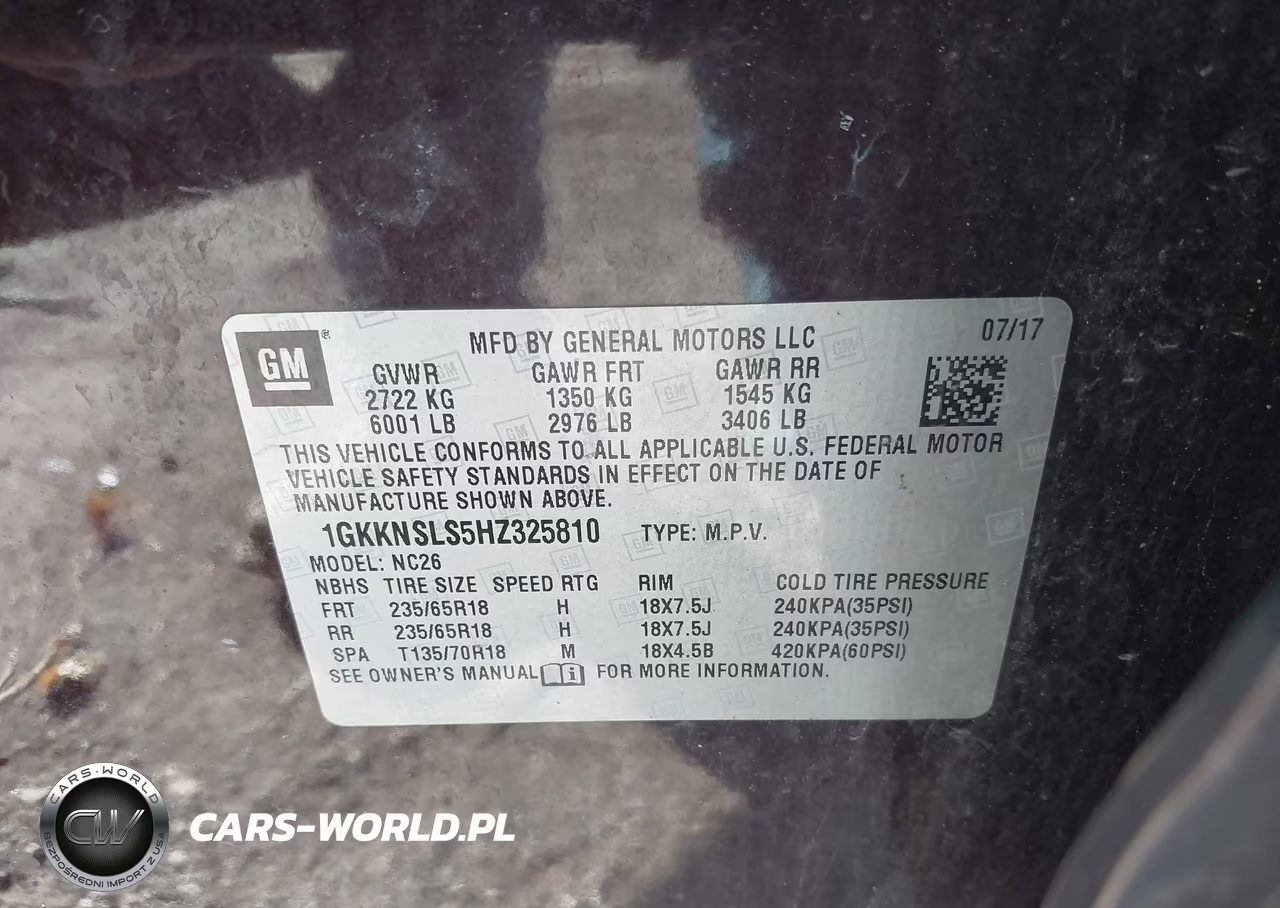 2017 GMC Acadia Sle-2 VIN:1GKKNSLS5HZ325810 - 9