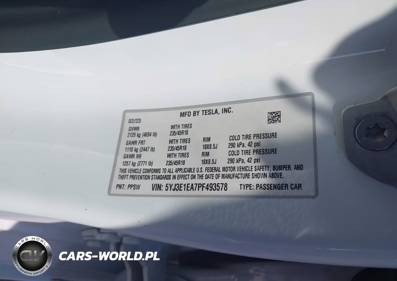 2023 Tesla Model 3 Rear-Wheel Drive VIN:5YJ3E1EA7PF493578 - 9