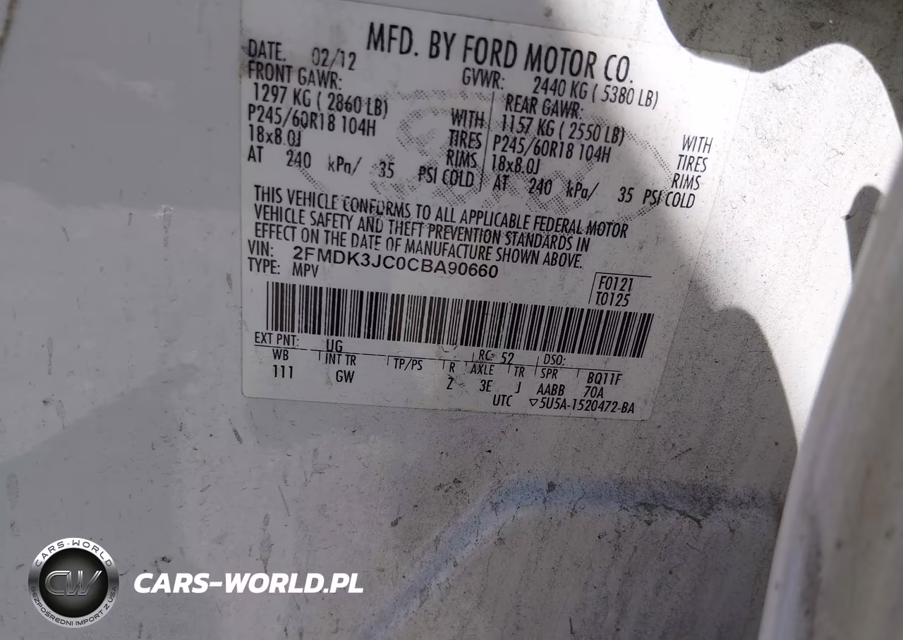 2012 Ford Edge Sel VIN:2FMDK3JC0CBA90660 - 9