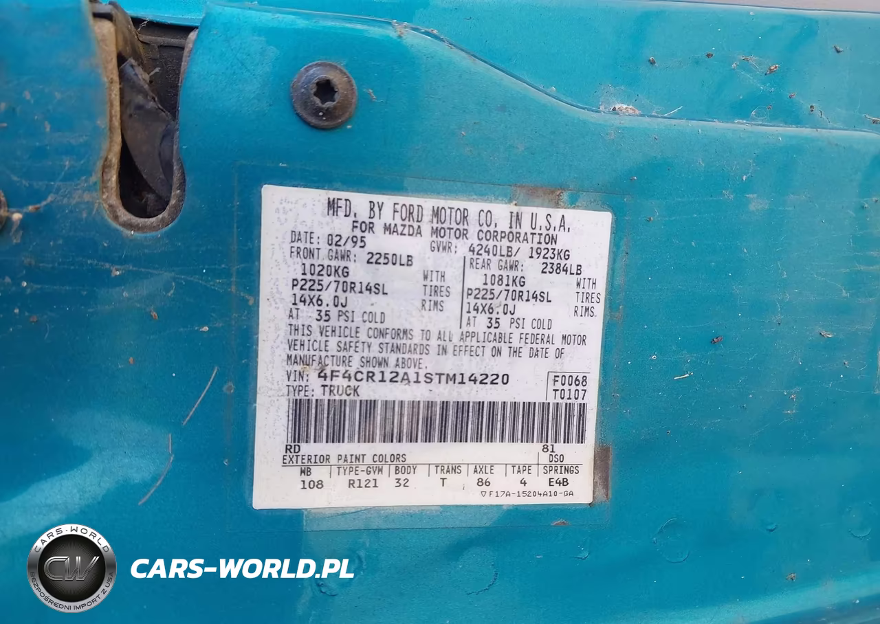 1995 Mazda B2300 VIN:4F4CR12A1STM14220 - 9