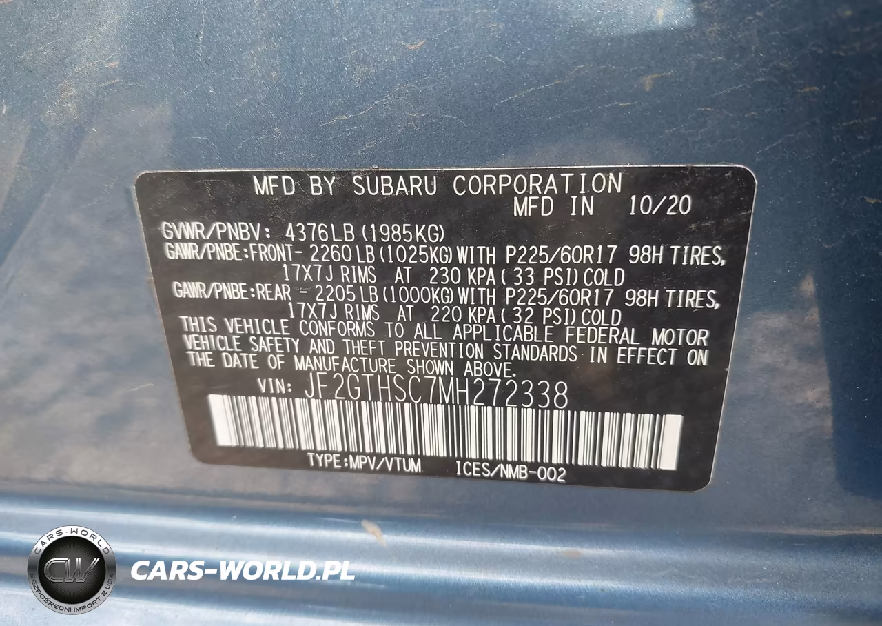 2021 Subaru Crosstrek Sport VIN:JF2GTHSC7MH272338 - 9