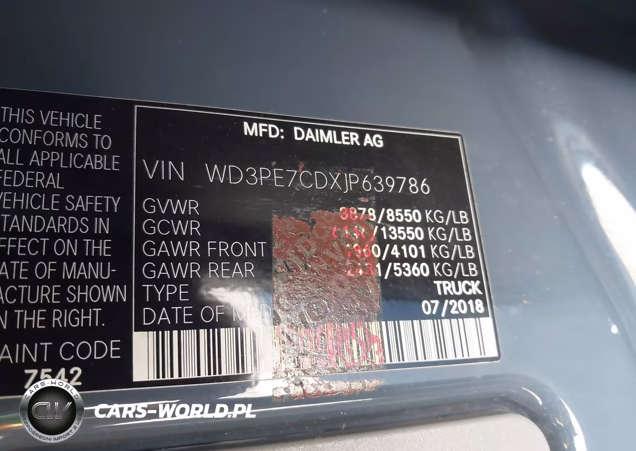 2018 Mercedes-Benz Sprinter 2500 Standard Roof V6 VIN:WD3PE7CDXJP639786 - 9