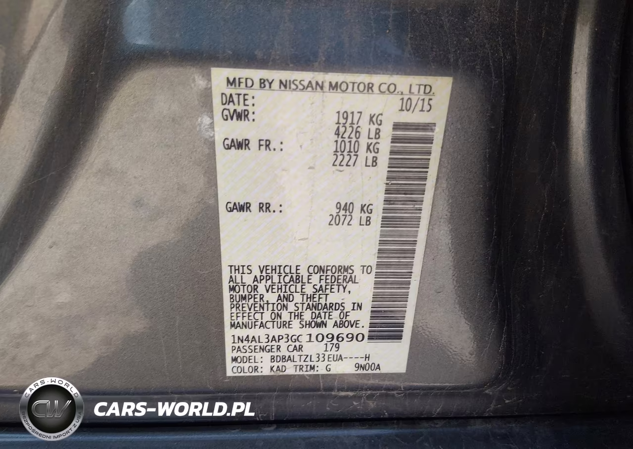 2016 Nissan Altima 2.5 Sl VIN:1N4AL3AP3GC109690 - 9